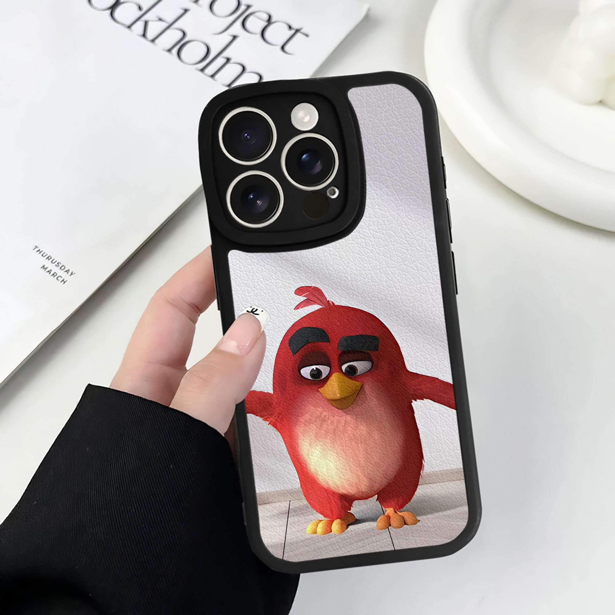 （画像用） Angry Birds アングリーバード 【iPhone 16シリーズ対応】シリコンスマホケース（レザー調） 材質：シリコン